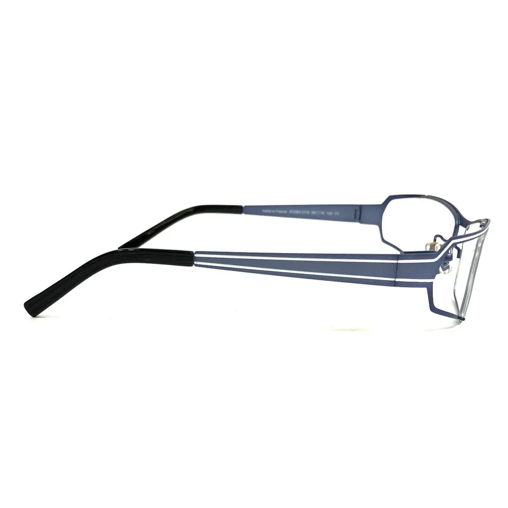 J.F. Rey Eyeglasses Frames JF2565 2110 Matte Ice Blue White Semi Rim 56-16-120